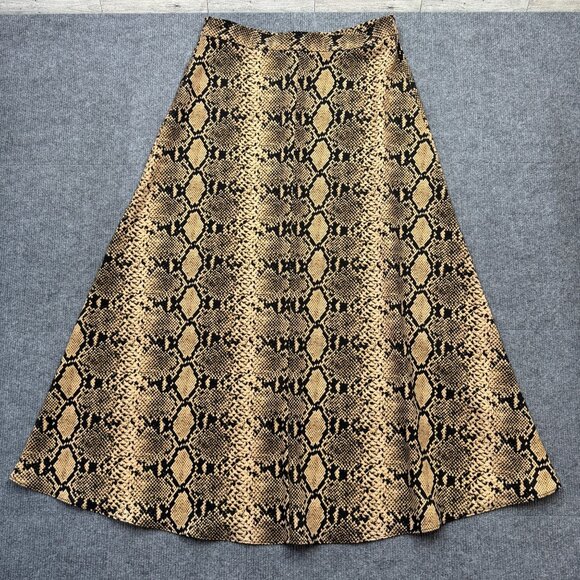 Zara Snake Print Midi Skirt A-Line Grunge Y2K Glamcore Modern Boho Edgy Size M - Picture 9 of 13